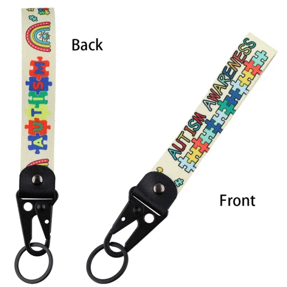 NEW Autism Multicolor Puzzle & Rainbow 20mm
Wrist Lanyard
